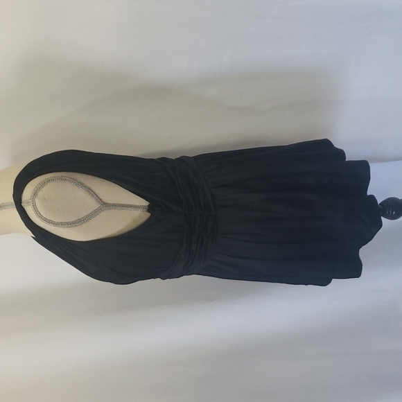 NWOT DKNY Silk Deep V Peplum Twisted Straps Pleated Waist Blouse Top - Picture 4 of 7